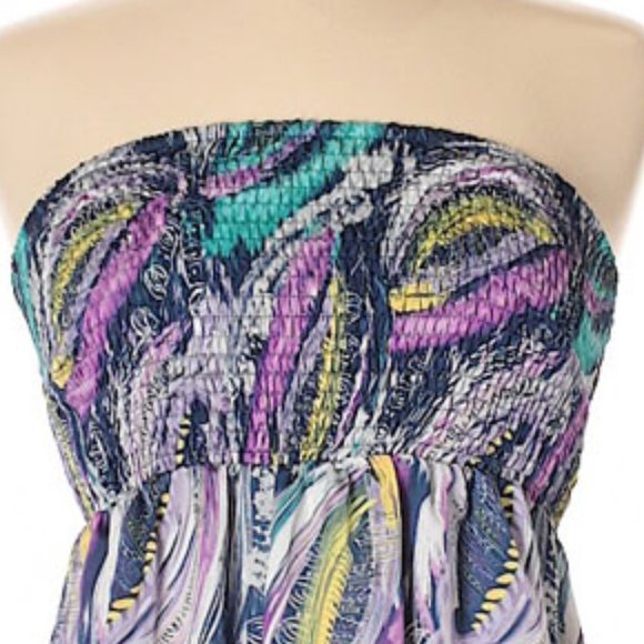 Strapless Multi Colored Maxi Dress Size M (NWOT) - Picture 3 of 3